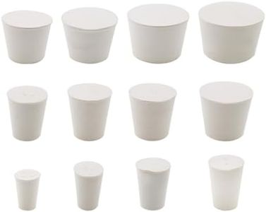 Rubber Stoppers,TTZEZE Solid Rubber Bungs,Rubber Seal Lab Plugs,5 Assorted Sizes Tapered Plugs,White Stopper Replacements for Flask Pulg Holes Tubes 12PCS