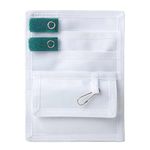 ADC 216 Pocket Pal II Medical Instrument Organizer/Pocket Protector, White with Teal Accents