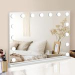 Dhouse Hollywood Vanity Mirror with Lights 58 x 46 x 12 cm Makeup Mirror with USB Port 3 Color Touch Control Brightness Dressing Table Large Hollywood Mirror 15 LED