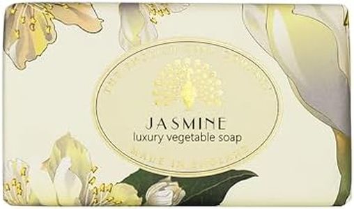 The English Soap Company Vintage Wrapped Soap Bar, Jasmine Shea Butter Soap Bar, Moisturising Soap Bar for Face and Body, Jasmine Scent 190g