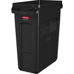 Rubbermaid 1955959 Vented Slim Jim 16 Gal, Black