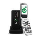 Doro 6880 4G Unlocked Flip Mobile Phone for Seniors with Talking Number Keys, External Display, Assistance Button and Charging Cradle [UK and Irish Version]