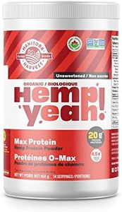 Manitoba Harvest Hemp Organic Max Protein Powder, Unsweetened, 454g with 20g protein and 4.5g Omegas 3/6 per Serving