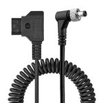 D-Tap to Locking DC 5.5 2.5mm Monitor Coiled Power Cable Charger Compatible with Atomos Ninja V/Shogun Sony PIX-E7 PIX-E5 7 Touchscreen/Hollyland Mars 400