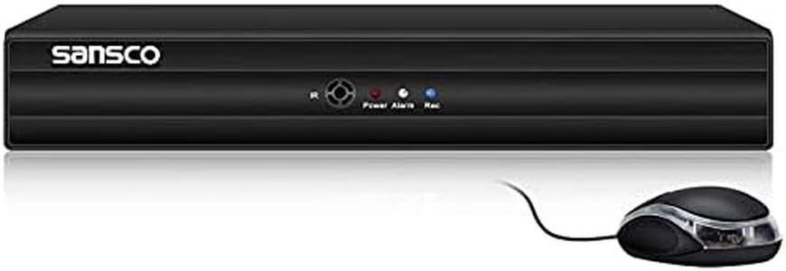 SANSCO 8 Channel 5MP Lite HD DVR for CCTV Camera System, Works with AHD/CVI/TVI/IP/CVBS Security Cameras, Email/App Notifications on Motion Detection, No Hard Drive, Requires HDD for Recording