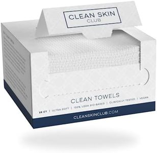 Clean Skin Club Clean Towels™, 100% USDA Biobased Dermatologist Approved Face Towel, Disposable Clinically Tested Face Towelette, Facial Washcloth, Ultra Soft Makeup Remover Dry Wipes, 1 pack, 25 ct