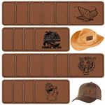 20pcs Blank Leatherette Hat Patch with Hot Melt Adhesive Brown Rectangle Leather Patches Iron on Faux Leather Patches for Hats Canvas Bags Jeans Jackets Clothing Repairing Laser Supplies