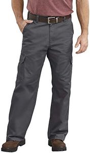 Dickies Men's Loose Fit Cargo Work Pant, Charcoal, 38x34