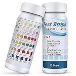 100 Pcs Hot Tub PH Test Strips,6 in 1 Test Strips Kit-Swimming Pool and Spa Chemicals Test Strips for Rapid Measurement of Residual Chlorine in Water PH Total Hardness Alkalinity for Hot Tubs