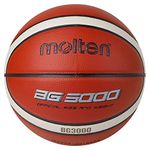 Molten BG3000 Basketball, Indoor/Outdoor, Synthetic Leather, Size 5, Orange/Ivory, Suitable for Boys Age 7, 8, 9, 10 & 11, Girls Age 12 & 13