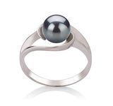 Clare Black 6-7mm AAA Quality Freshwater 925 Sterling Silver Cultured Pearl Ring - Size-9