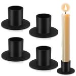 Candlestick Candle Holders Black Set of 4,Aongray Taper Candle Stand Iron Vintage Retro for Wedding Thanksgiving Christmas Advent Dinning Table Mantel Decoration Home