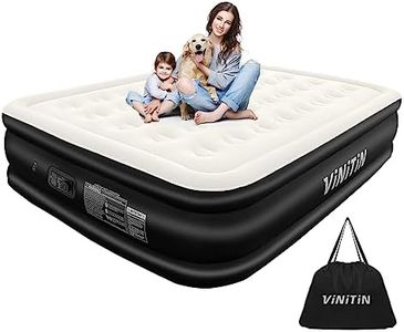 Vinitin Air Mattress Queen with Built in Pump, 18" Elevated Inflatable Blow Up Mattress with Self-Inflation/Deflation, Soft Flocked Top Air Bed for Guest, Home,Camping, 80x60x18in, 660lb Max