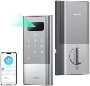Desloc Palm Vein Smart Lock, K140Plus Keyless Entry Door Lock with 10000mAh Li-ion Battery, App Control WiFi Keypad Deadbolt, Digital Front Door Lock with BHMA Grade 3, Auto Lock, Silver