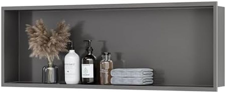 Neodrain 36X12Inch Shower Niche, Gun Metal Stainless Niche NO Tile Needed Recessed Niche Shower for Bathroom Storage