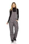 Arctic Quest Womens Insulated Water Resistant Ski Snow Bib Pants - grey - Medium