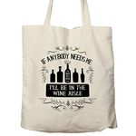 Funny Wine Drinkers Gift - Wine Aisle Foldable Printed Cotton Tote Bag