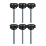 uxcell M8 x 60mm Male Thread Knurled Clamping Knobs Grip Thumb Screw on Type 6 Pcs