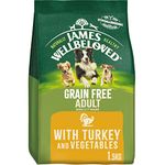 James Wellbeloved Adult Grain-Free Turkey & Vegetables 1.5 kg Bag, Hypoallergenic Dry Dog Food