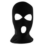 Knit Black Face Cover Thermal Ski Mask for Cycling & Sports by Super Z Outlet