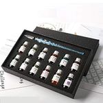 E shopping® Crystal Glass Dip Fountain Pen with 12 Ink Set