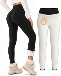 Leapstride Fleece Lined Leggings Women - No Front Seam Thermal Winter Pant