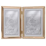 Lawrence Frames 11757D Classic Bead Picture Frame, 5x7 Double, Gold