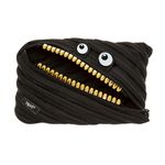 ZIPIT Grillz Pencil Case for Kids | Big Pencil Pouch for School, College and Office | Pencil Bag for Boys & Girls (Black)