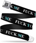 BUCKLE-DOWN INC. Unisex-Adult's Buckle-Down Seatbelt Belt Fuck You Quote Regular, Multicolor, 24-38 Inches