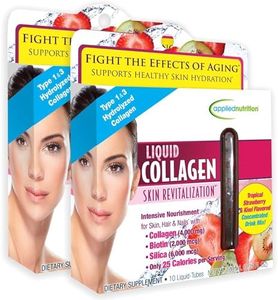 Applied Nutrition Liquid Collagen Skin Revitalization - 10 Liquid Tubes, Pack of 2 - Collagen, Biotin & Silica - Tropical Strawberry & Kiwi Flavor - 20 Servings