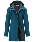 Outdoor Ventures Womens Softshell Jacket Ladies Rain Jacket Functional Lightweight Rain Coat Windbreaker Waterproof Hiking Jacket Breathable Outdoor Jacket with Hood Ceramic Blue M