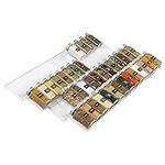 Lifewit Spice drawer Organiser Plastic Adjustable Storage Rack Tray, 64 Seasoning Jar Organizer for Kitchen Storage, Countertop, Cabinet, Shelf, 4 Tiers, Set of 8, Clear