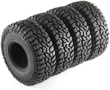 2.2 Rubber Rocks RC Tires with Foam Inserts - 125mmOD Tire Super Soft Rubber for 1:10 Scale Rock Crawlers, Trail Trucks - Compatible with Axial SCX10 90046 AXI03007 D90 Traxxas TRX-4, KM2 Wraith