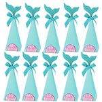 RasuImpex 10pcs 2.4" Mini Mermaid Tail Party Favors Candy Box Set (6x6x18.5) cm, Gift Box Bag women boy girls Kids Birthdays Baby Shower Engagement Party #RasuDecor