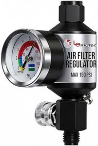 LE LEMATEC Air Compressor Regulator & Water Separator with Gauge, AI303-R1 Air Filter for Clean, Dry Compressed Air (AI303-R1)