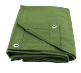 Mytee Products 6' x 8' Green Canvas Tarp 12oz Heavy Duty Water Resistant