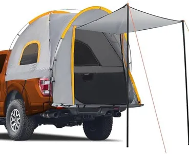 Pickup Truck Tent with Awning Shade,Waterproof PU5000mm Oxford for 6.4-6.7 FT Truck Bed for Camping Travel Outdoor Activities for Chevy Silverado,Dodge Ram,Ford F-Series,GMC Sierra,Titan,Tundra