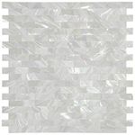 Art3d 6-Pack White MOP Shell Mosaic Tile for Kitchen Backsplashes/Shower Wall, 12" x 12" Seamless Subway