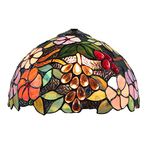 Tiffany Grape Lamp Shade Replacement Only, 12X7 Inch Stained Glass Lampshades with Cap, Retro Pastoral Lamp Cover Accessories Fit for Table Lamp Pendant Light Floor Lights,A