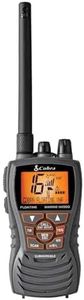 Cobra MR HH350 FLT Handheld Floating VHF Radio - 6 Watt, Submersible, Noise Cancelling Mic, Backlit LCD Display, NOAA Weather, and Memory Scan, Grey