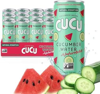 CUCU Cucumber Water + Watermelon Water – Natural Hydration from Cucumbers with Vitamin C, Electrolytes & Antioxidants – No Sugar Added, Non-GMO – 12 Pack, 11 fl oz Cans