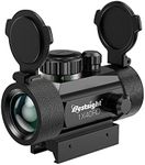 Paike 1X40 Red Dot Sight Red Green Dot Illuminated,11mm/20mm Rail,Protector Covers Rifle Scope