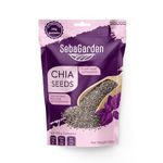 Seba Garden Premium Nutrient-Dense - Raw Black Chia Seeds with 5g Protein & 10g Fiber for Salads, Yogurt & Smoothies, Non-GMO, Vegan, Gluten-Free, Keto & Paleo (1 kg)