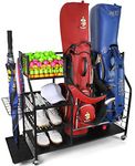 yamato Golf Organiser Storage Rack Extra Large Golf Club Organiser with Wheels For 2 Golf Bags Golf Equipment Accessories Perfect Golf Gifts