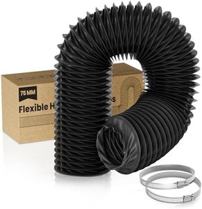 HG Power 3 inch 16 FT Long Air Ducting, Flexible Nylon Duct Diesel Heater Hose Vented Duct Hose with 2 Clamps for HVAC Ventilation (Black)
