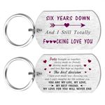 6th Wedding Anniversary Keychain Gifts for Women Men - 6 Year Anniversary Keychain Gifts for Him Her - 6 Year Down And I Still Totally Love You