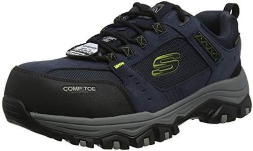 Skechers Men's Greetah Construction Shoe, Navy Suede Leather W Textile, 12 US