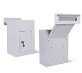 flybold Drop Slot Safes Key Drop Box Mail Slots for Walls Tall Wall Safe Dual Access Dropbox has Tubular Key Locking Anti Fishing Baffle Serves as Mail Catcher Mailbox and Mounted Drop Box Deposit