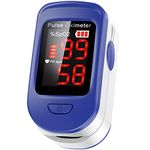 AGPTEK Pulse Oximeter Fingertip, Blood Oxygen Saturation Monitor, Sats Probe Heart Rate Monitor and SpO2 Levels for Adult and Child, with OLED Screen Display Batteries, Case and Lanyard