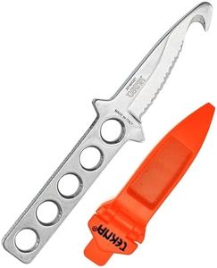 Tekna® Ocean Edge® Dive Knife, RES-Q Hook Tip - Stainless, Orange Sheath